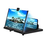 hopeful 12" Thin Foldable Phone Magnifier Screen Foldable HD 3D Blu-ray Easy to Carry Gadgets for Men Gifts Technology 3d Movies Phone Projector (black)