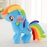 LJBLEUSK 33CM My Little Pony, Huggable Plush Rainbow Dash, Cuddly Plush Toy, Horse Plush Figure, Cuddly Toy For Children, Girls And Boys, To Collect, Cuddle And Play With Blue