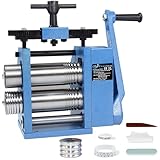 CTISMICE Rolling Mill, 3 in 1 Light Duty Roller Machine with Hand Crank for Pressing Gold Silver Copper Metal into Jewelry Sheets, Square and Half Round Wire of Various Sizes