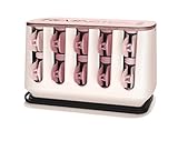 Remington PROluxe H9100 Heatable Hair Rollers OPTIheat Technology Innovative Clip Design Two Sizes (25mm 32mm) Pink/Black