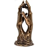 THORNE ANTIQUES AND COLLECTABLES Le Secret - Bronzed Hands Entwined Sculpture Inspired by Rodin, Bronze Idea