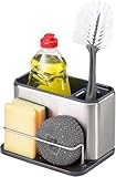 Joseph Joseph Surface Stainless-Steel Caddy Sink Area Organiser, Sponge Holder - Silver, 12