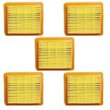 RichVibe 5 Pack Air Filters For Honda GX50 GX-50 47.9 CC 4-Stroke Motor Air Cleaner With Pre-Filter Spare Parts
