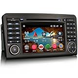 Android 14 Car Stereo for Mercedes Benz ML/GL Class W164 X164 7 inch Touchscreen Radio with Wireless Carplay Android Auto, Bluetooth 5.0 GPS DVD WiFi FM RDS SWC DAB+ Canbus 8 Core 4GB+64GB