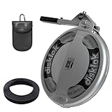 Disklok Gold Security Edition Combo Pack Car Steering Wheel Full Cover Anti- Angle Grinder Anti-Theft Lock Police Approved Inc. Cover & Small RFID Pouch (Silver, Small 35cm - 39cm)