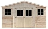 Wooden Garden Shed - Apex Shiplap Wooden Shed with Windows 14x7 ft/8m2 - Wooden Garden Storage Shed, 17 mm planks - Bike Storage, Garden Outdoor Workshop Space - TIMBELA M332