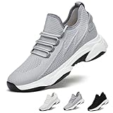 Elevate Shoes Men's 10 cm Invisible Height Increase Mesh Trainers Elevator Shoes Casual Mesh Breathable Walking Trainers, Grey 10 cm, 9 UK