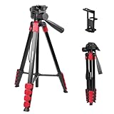 CAMBOFOTO 172cm Professional Tripod, Aluminum Alloy with Clamp and Carry Bag (Compatible with Smartphones/Tablets/DSLR)