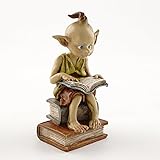 Top Collection Miniature Fairy Garden and Terrarium Statue, Garden Pixie Elf Reading Book