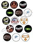 Alton Towers Themed Cupcake Toppers x15 Edible Icing Sheet Nemesis, Wicker Man, etc