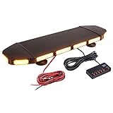 Justech 72LEDs Recovery Strobe Light 216W 21 Flash Modes Car Emergency Roof Light Waterproof Amber Beacon with Digital Display Control Switch for 12V 24V Vehicle Truck Trailer