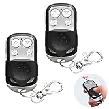 2 Pcs Universal Automatic Gate Remote Control, 433MHz Copy Remote Opener Garage Door Remote Control Fob, Wireless Garage Door Opener Cloning Key Fob with 4 Buttons for Car Garage Door Gate (Set B)