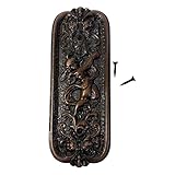 Antique Rustic Copper Door Push Plate with Ornate Cherub Design - Vintage Finger Plate Decor