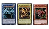 YuGiOh Legendary Collection Ultra Rare God Card Set of 3 Egyptian God Cards S...
