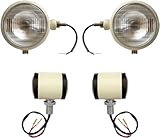 APSMOTIV Tractor Lights Assemblies Headlights+Butler 12v Bulb Compatible David Brown 700 800 900 1200 Series Massey Ferguson tractor parts 35 35X 65 765 Case/IH Tractor B250 B275 B414 B444 Ivory