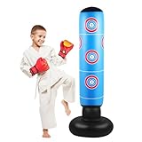iFunLong Inflatable Kids Punching Bag, 160CM Stable Boxing Bag with Boxing Gloves,Gifts for Boys & Girls Age 6-12, for Practicing Karate, Taekwondo, MMA