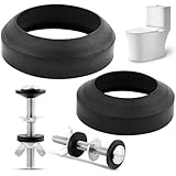 Universal Toilet Tank To Bowl Gasket, 2 Kind Gasket and 2 Sets Stainless Steel Bolt Hardware Kit, Toilet Repair Replacement Kit Inside Tank Fits 2'' and 3'' Toilet Flush Valve Tank Coupling Kit(black)