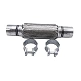 1 set SHLPDFM Flexible Exhaust Pipe 50.7 x 200/318mm Clamp-on Flexi Tube Joint Stainless Steel Flexible Tube Repair