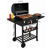 Campfire XL Outdoor Large Smoker Barbecue Charcoal Portable BBQ Grill Garden Shelf