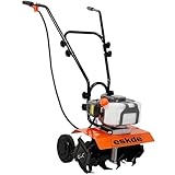 Petrol Rotavator - 43cc 2-Stroke Mini Tiller with 6 Steel Blades for Soil Aeration, Weeding & Bed Preparation | Compact Garden Cultivator | Adjustable Handle Rotary Cultivator Garden Tool | eSkde