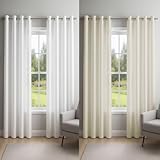 John Aird Evie Lined Voile Eyelet Curtains (White, 168cm Width x 183cm Drop (66"x 72")