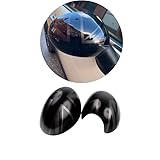 ANZIWU MINI R55-R61 Union Jack Wing Mirror Cover, Side Mirror Caps Cover for Mini Cooper One/S/JCW R Series R55 R56 R57 R58 R59 R60 R61 (Union Jack Black, Manual Folding Mirrors R Series R55-61)