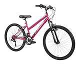 Falcon 24" Kids Mountain Bike | Girls Junior Off Road Trails Sport Bicycle | Lightweight with Performance Suspension | 6 Speeds & Adjustable Seat, Handelbar Height | Ages 9-12 | Pink