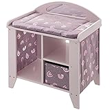 howa Wooden Doll Changing Table "rainbow" Dolls Changing Station with Mirror, Cushion, Bracket, Basket 27402