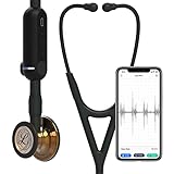 3M Littmann CORE Digital Stethoscope, High Polish Copper Chestpiece, Black Tube, Stem And Headset, 69 Cm, 8863