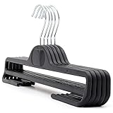 The Hanger Store 20 Black Plastic Coat Hangers with Bar for Trousers-Choose Pack Size & Colour
