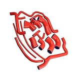 ZXYIWSDF Engine Radiator Hoses Compatible With VW For Corrado G60 1.8L For Jetta For Golf Mk2 G60 1.8L PG W/o 1988-1993 Supercharger Silicone Radiator Heater Coolant Hose Kit(Red)