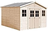 Wooden Garden Shed - Apex Shiplap Wooden Shed with Windows 14x14 ft/16m2 - Wooden Garden Storage Shed, 17 mm planks - Bike Storage, Garden Outdoor Workshop Space - TIMBELA M330
