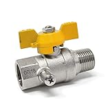 Mystatic 1/2" x 1/2" TEST POINT BALL VALVE GAS TEST LPG STATIC CARAVAN