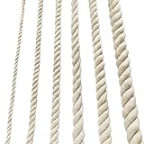 Cotton Rope Thick Rope White Rope Noose Soft Rope 12mm Decking Rope For Garden Macrame Plant Hanger Kit (4M)