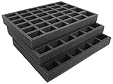 Navara Replacement Tray Set for Gamesworkshop Classic plastic figure case. 102 troops on 32mm bases. Ideal for 9 squads of 10 troops 50mm tall, plus 12 HQ