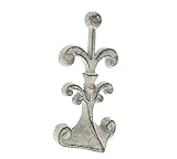 Fleur De Lis Cast Iron Door Stop | Decorative Door Stopper Wedge | with Padded Anti-Scratch Felt Bottom | Vintage Design | 10x8.9x19 cm by Comfify (Antique White)
