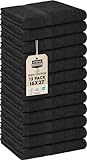 Utopia Towels - Salon Towel, Pack of 12 (Not Bleach Proof, 16x27 Inches) Highly Absorbent Cotton Towels for Hand, Gym, Beauty, Spa, and Home Hair Care, Black