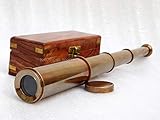 KHUMYAYAD Brass telescope vintage fully functional spyglass antique style with rose wood box