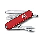 Victorinox Classic SD Swiss Army Knife, Small, Multi Tool, 7 Functions, Scissors, Nail File, Red
