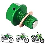 BIUGERCN Magnetic Oil Drain Plug Engine Oil Plug Bolt CNC for KX65 KX85 KX100 KX125 KX250 KX500 KX250F KX450F KLX110/125 KLX250/300R/450R ER-6N ZX-10R Z900RS Z1000RS Versys 1000 D-TRACKER Green