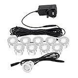 Pack of 10 x 30mm White LED Deck Lights IP44