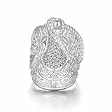 Silver Plated Saddle Ring – Size 13 UK Z – 42g Statement Ring for Men & Women – High Polish, Bold Heavyweight Design – Silver Tone Jewellery Gift - Bling King London