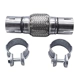 1 Pc Flexible Exhaust Pipe 50.7 x 100/208 mm Clamp-on Flexi Tube Joint Stainless Steel Flexible Tube Repair