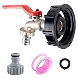 1/2" Leakproof Brass IBC Tank Fittings - IBC Tank Adapter IBC Tank Valve for S60X6 Water Storage Tank Tap Garden Thread Connector Replacement Valve Fitting Parts