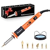 Wood Burning Kit, Preciva Multifunctional Pyrography Pen, Woodburning Encarving Toolkit with Soldering Iron on Leather, Woodburner Pen Tools with 6 Tips
