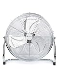 PureMate 14" Chrome Gym Floor Fan with 3 Speeds and Adjustable Fan Head, Portable Floor Standing Fan with Powerful Circulation for home, Garage, Shop and Office