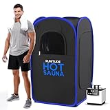 Runitude Portable Sauna Steam Tent | Full Size Home Personal Sauna Steam Detox Room | Infrared Touchscreen 1000W 2.6 Litre Generator | Including Chair & 2X Protective Floor Mats | Men & Women
