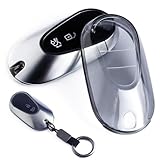 XMSCN Car Key Fob Cover Case, TPU Car Key Fob Case Fit for Mercedes-Benz C S GLC EQE EQS 300 350 450 500 560 580 AMG 3-Button Car Remote Key Shell Protector Cover,