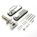 TSS Digital Door Lock, 14 Button Combination Door Lock with Holdback Feature. Weather Resistant Code Lock with 3-7 Digit Code Length. Supplied Complete with fixings. Keyless Door Lock, Silver