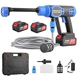 Pressure Washer Cordless Household Portable, Multifunctional 6-in-1 Spray 4.0mAh Large-capacity Battery Adjustable Foam Pot, Strong Power Water Pump Jet Wash for Car/Ground Cleaning Gardening Watering